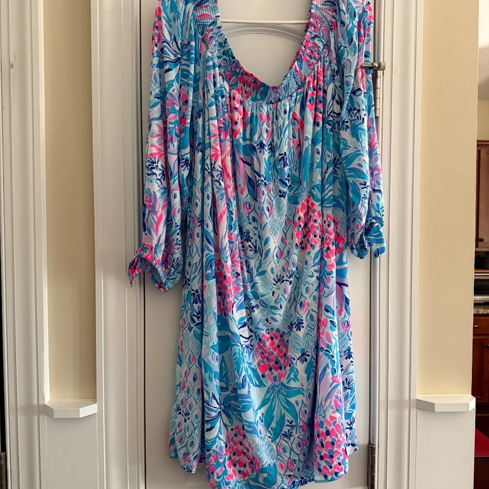 LN Lilly Pulitzer MaryEllen Dress Zanzibar Blue Party Princess Size XL